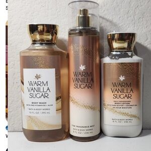 Bath & Body Works Warm Vanilla Sugar Set - Gold and White